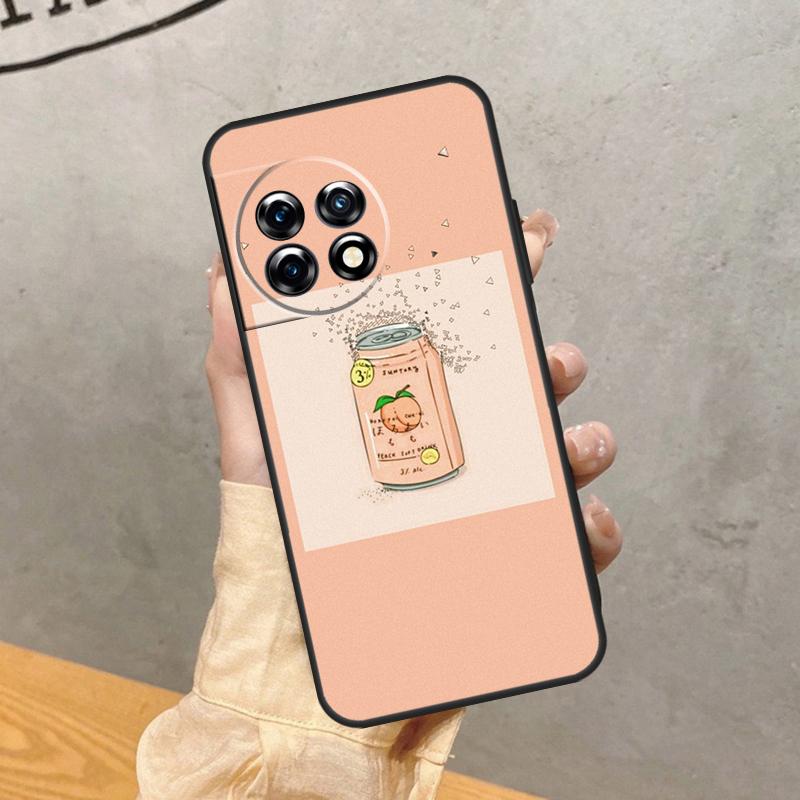 

Pink Peaches Aesthetic Case For OnePlus Nord 5 CE 2 3 4 Lite N20 N30 OnePlus 15 15R 13 12 11 12R 13T 10T 13R Cover OnePlus Nord CE5