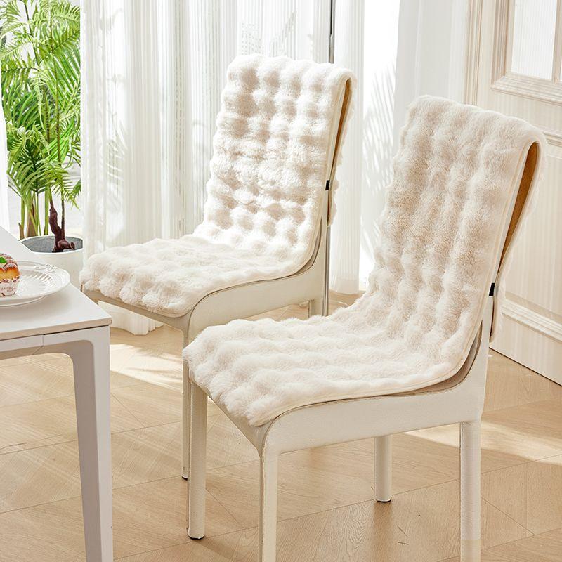 Plush Non-Slip Backrest Seat Cushion for Chairs - Winter Living Room or Office Use