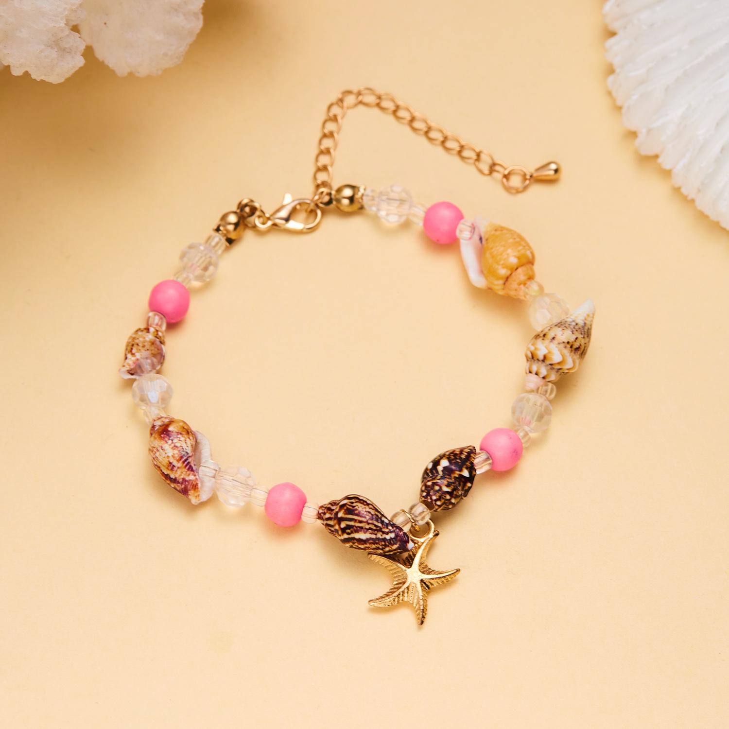 

Bohemian Imitation Conch Shell Beaded Bracelet for Women Handmade Starfish Pendant Bracelet Beach Party Friendship Jewelry Gift