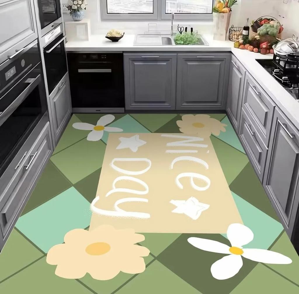 Modern Kitchen Washable Rug for Light Luxury Hallway and Simple Living Room Decor
