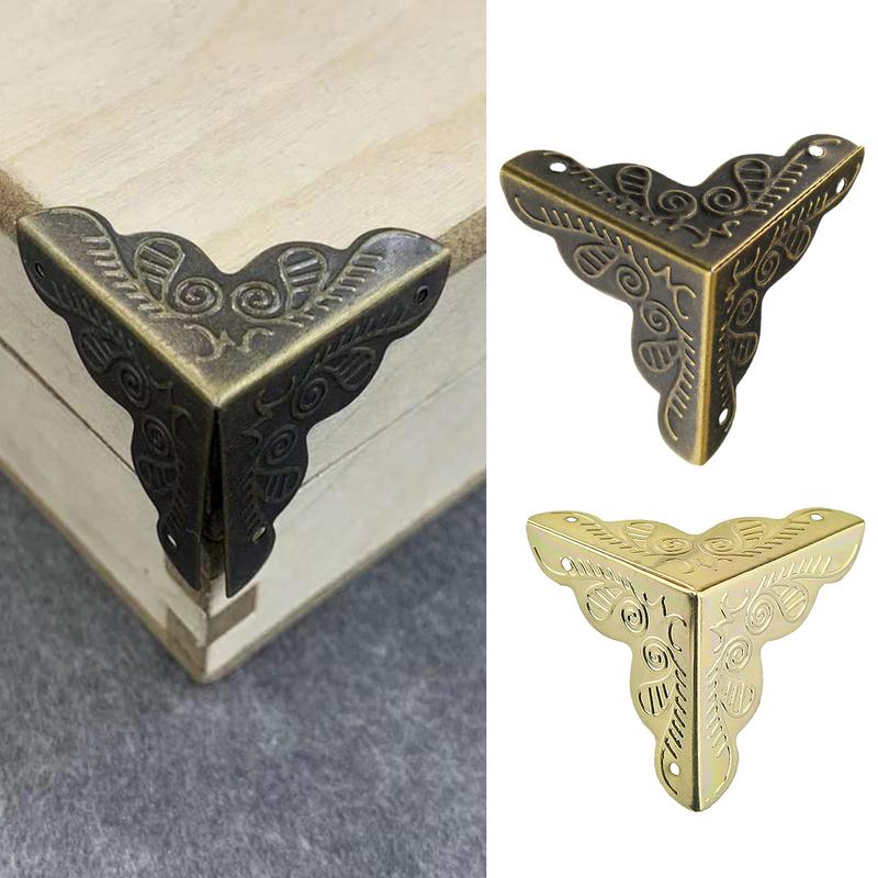 100PCS Retro Box Corner Protectors Decorative Box Corner Guard Elegant Corner Protectors for Wooden Steps Stair Dust Corners
