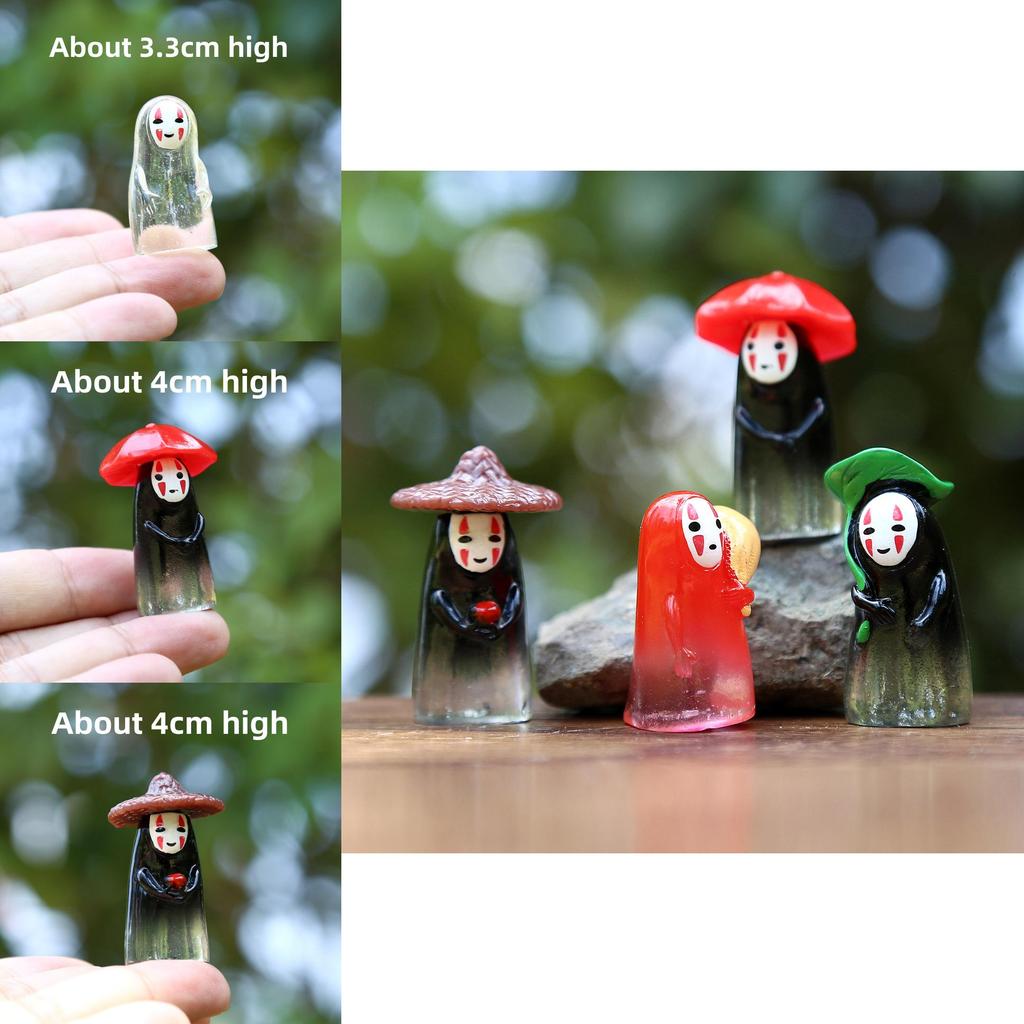 No Face Man Holding Umbrella Sitting Posture Hat Mini Model Desktop Ornament For Family Entertainment