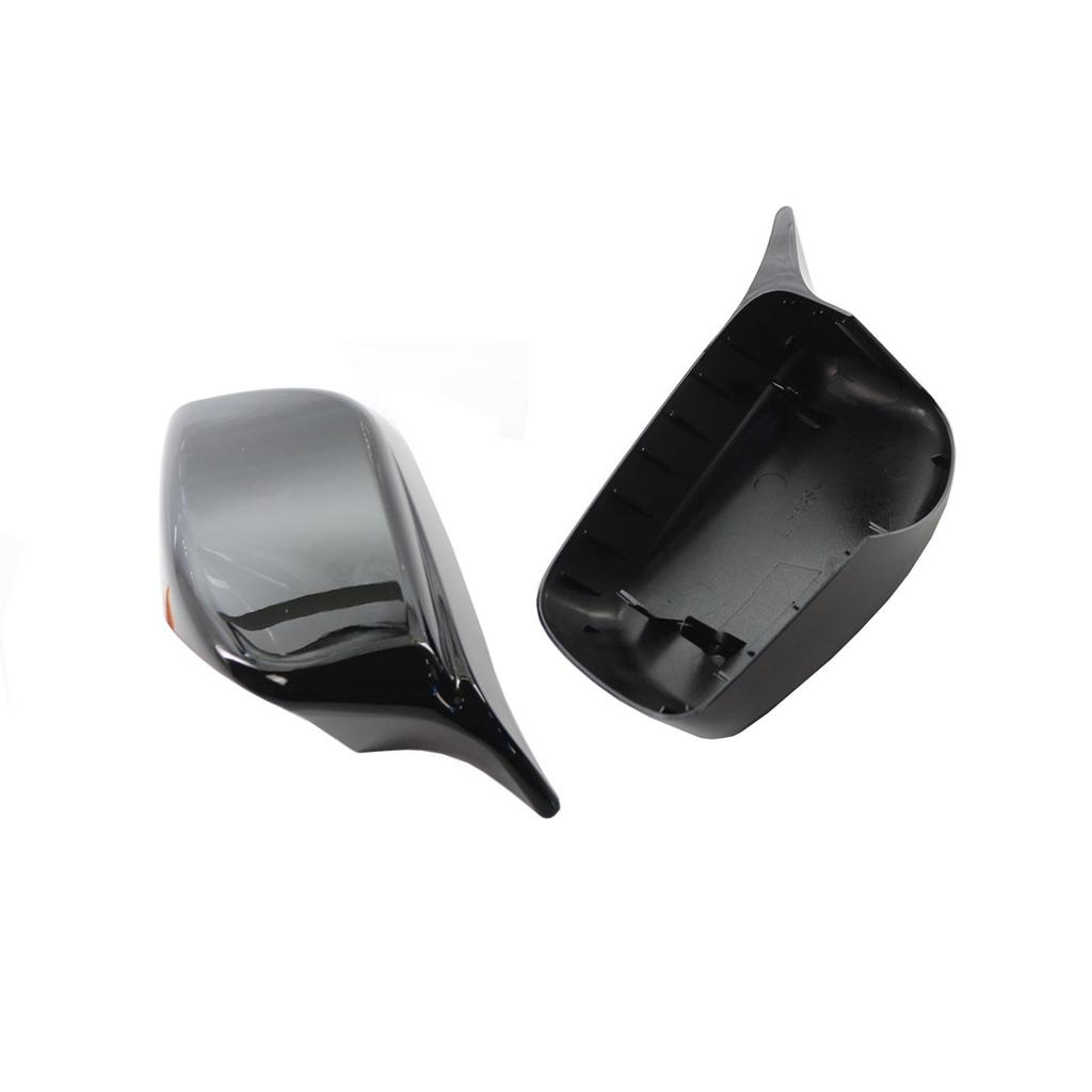 2PCS Rear Wing Mirror Cover Caps For BMW 5 Series E60 E61 E63 E64 03-07 Gloss Black