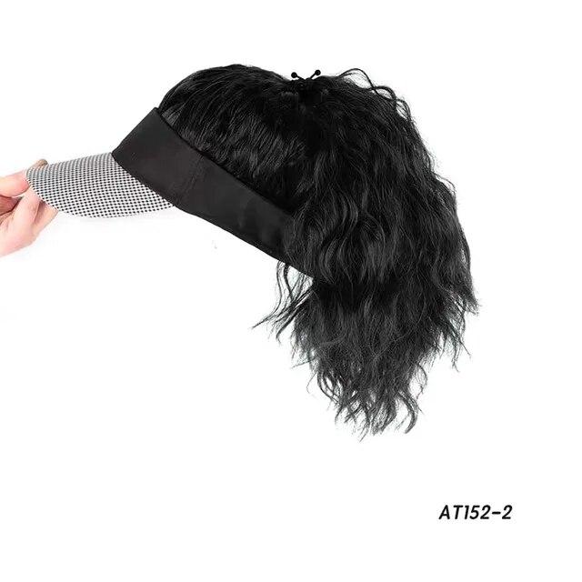 Pălărie Perucă cu păr sintetic Pălărie de soare de vară șapcă de baseball Păr scurt ondulat și ondulat posturi pentru femei Moda