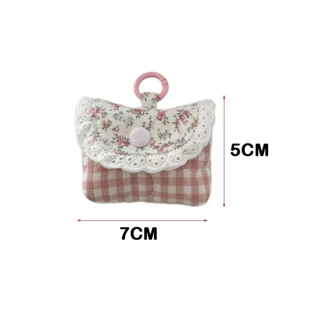 Multifunctional Earphone Storage Bag Plaid Earphone Mini Pouch Headphone Case Daily Use