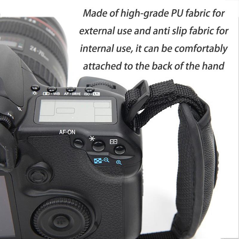 Camera Wrist Strap PU Leather Hand Grip Wrist Strap for DSLR Cameras Suitable for Nikon Canon High Quality Black PU Wrist Strap