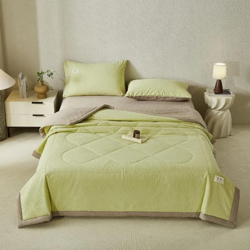 

Class A corrugated yarn pure cotton jacquard summer quilt air conditioner quilt summer cool quilt four-piece single dormitory 150x200cm 1pcs