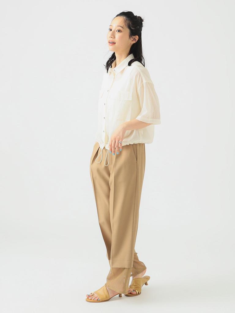 B:MING LIFE STORE by BEAMS Women's Water-Repellent Sheer Shirt (S-M) IVORY S