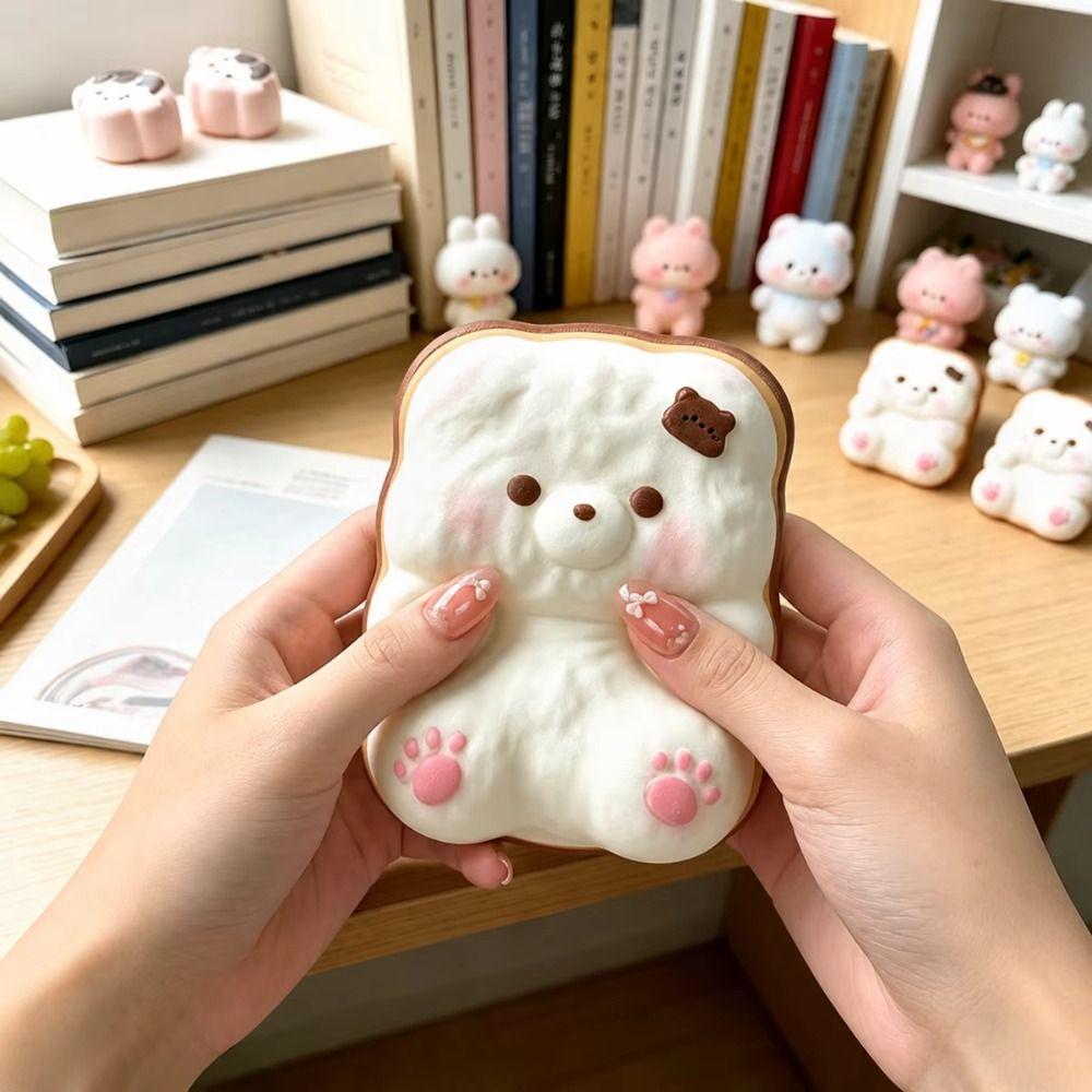 Slow Rising Round Bunny Bun Squeeze Toy Finger Suction Chocolate Sensory Fidget Toy  Adults