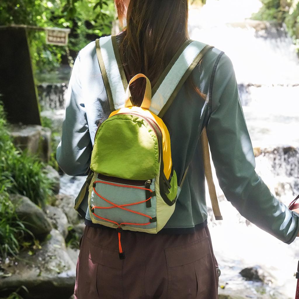 Schoolbag Outdoor Contrast Color Drawstring Mountaineering Bag Korean Version Versatile Casual Simple Lightweight Children's Hiking Backpack