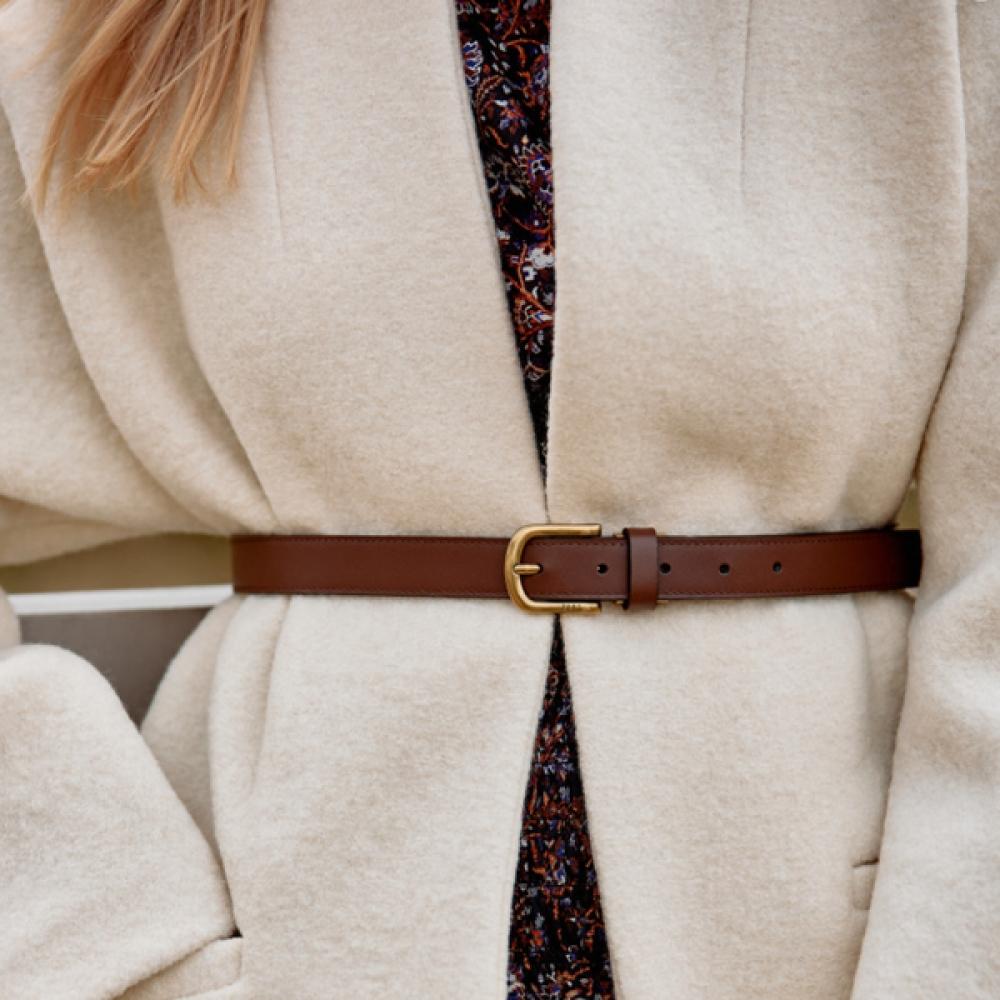 Daks Коричневый Узкий Матовый Пряжка Кожаный Женский S Ремень Ширина 2.5см Dbbe3e742w3 Single option