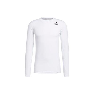 Solid Logo Print Crew Neck Long Sleeve T-Shirt Men Tops White GL9893