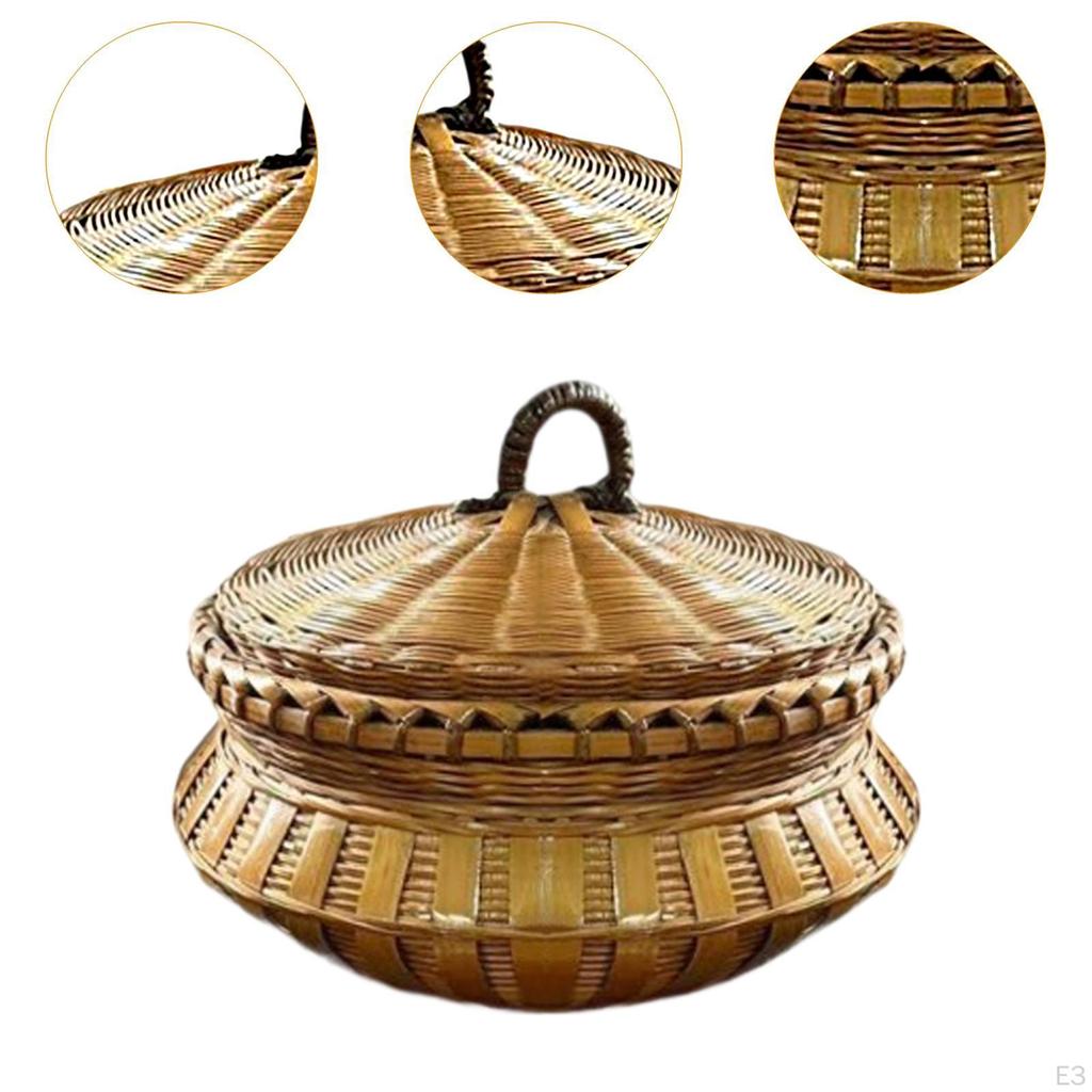 Bambus Gewebt Korb Ei Halter Obst Haushalt Desktop Multifunktionale Handwoven Lagerung