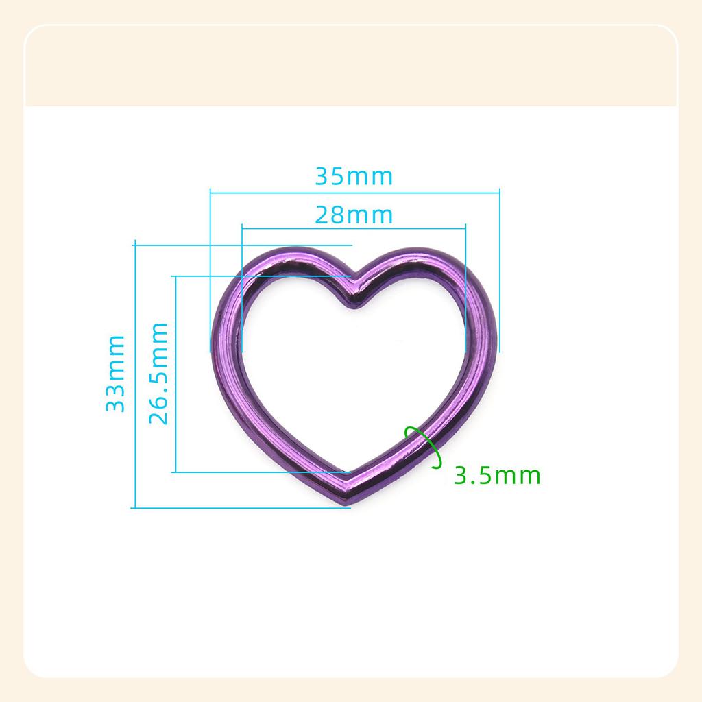 3Pcs Metal Buckle Bag Strap Colorful O Ring Heart Shaped Circular Rings Belt Connector Round Buckles DIY Hardware Accessories