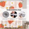 1pc Strawberry Print Waterproof Shower Partition Privacy Hanging Curtain with 12 Hooks, Multiple Sizes, Machine Washable