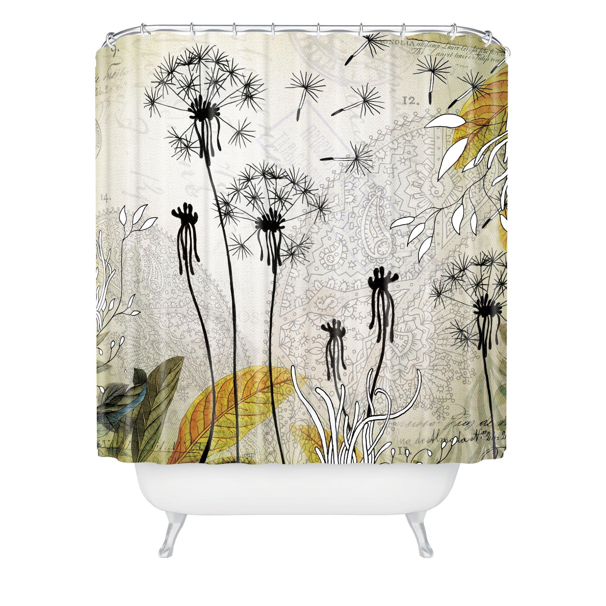 

Vintage Black Gold Gradient Flowers Shower Curtain Unique Floral Design Bathroom Curtain with Hooks, Waterproof Polyester W90xH180cm(35x70 in)