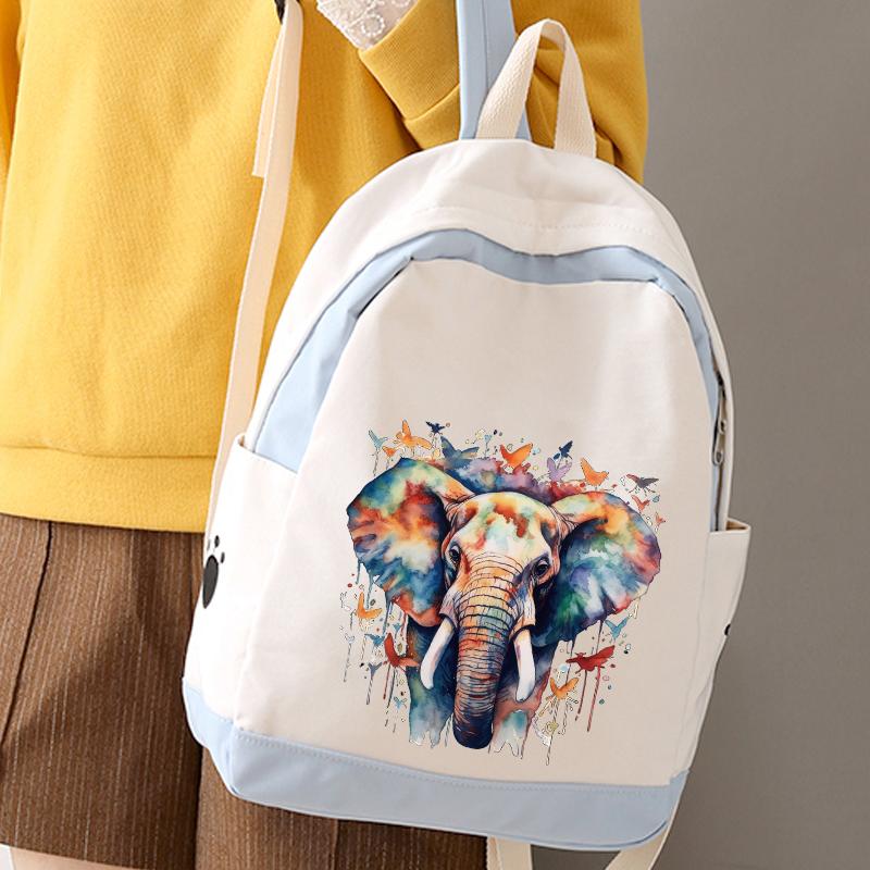 Watercolor Elephant Stickers On Clothes New Garment Accessory Diy Heat Transfer Washable Thermal Patchesdiy Craft Supplies