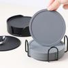6Pcs Round Silicone Drink Coasters Heat Resistant Protects Tables From Heat Damage Cup Mugs Mats For Home Kitchens