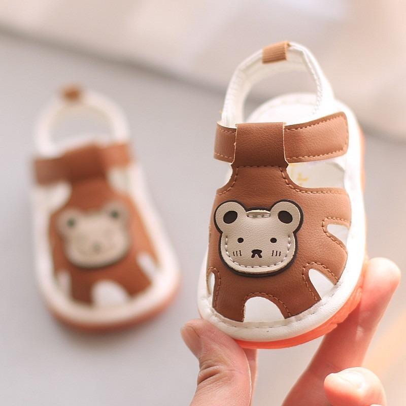 Summer Sandals for Baby Boys and Girls, Children's Shoes for Infants, Soft-sole Squeaky Shoes with Gelatin Rubber Soles for Toddlers.