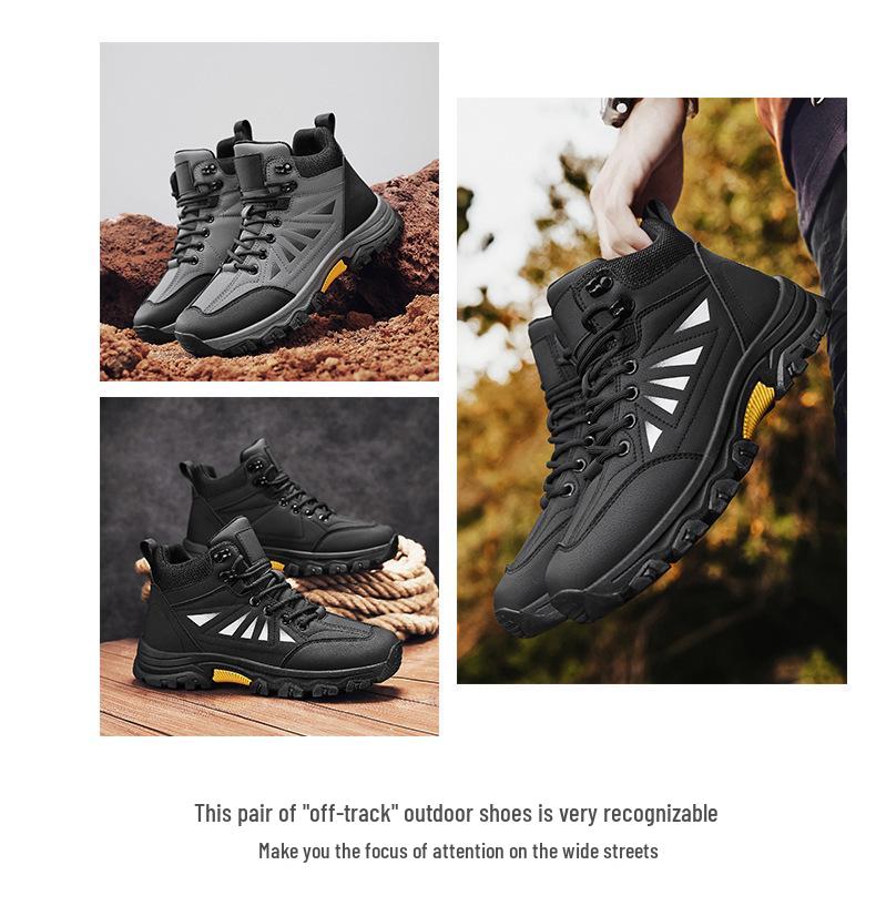 Men's Waterproof Fleece-Lined Winter Boots: Warm, Non-Slip, Outdoor Sports Shoes