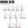 6066 Rustproof Reinforced Treble Hook, Tin-Plated Black Nickel Spinner Anchor Hooks