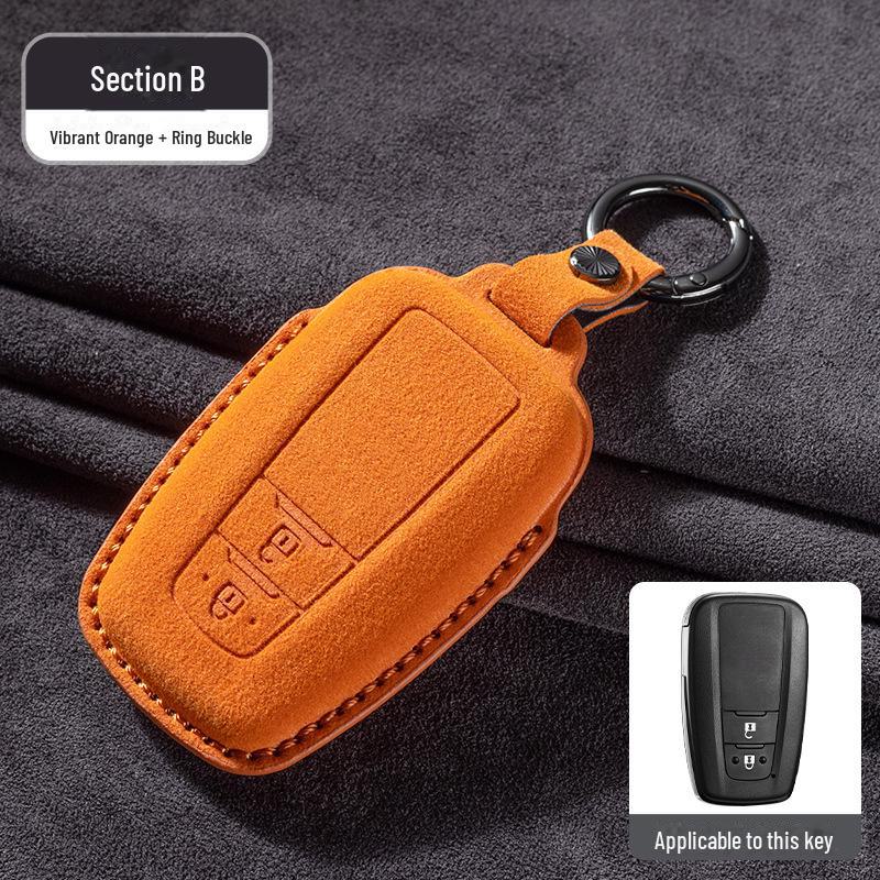 Toyota Wildleder Schlüsselhülle für Camry, Corolla, RAV4, Highlander und mehr. Mit Asia-Drachen-Design.