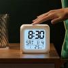 Digital Alarm Clock Thermometer - LED Night Light Multifunction Portable for Bedroom Office Decor