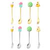 Stainless Steel Spoon And Fork Set Creative Round Head Spoon Cartoon Dessert Utensils Dishwasher Safe Cutlery for Gifts And Parties