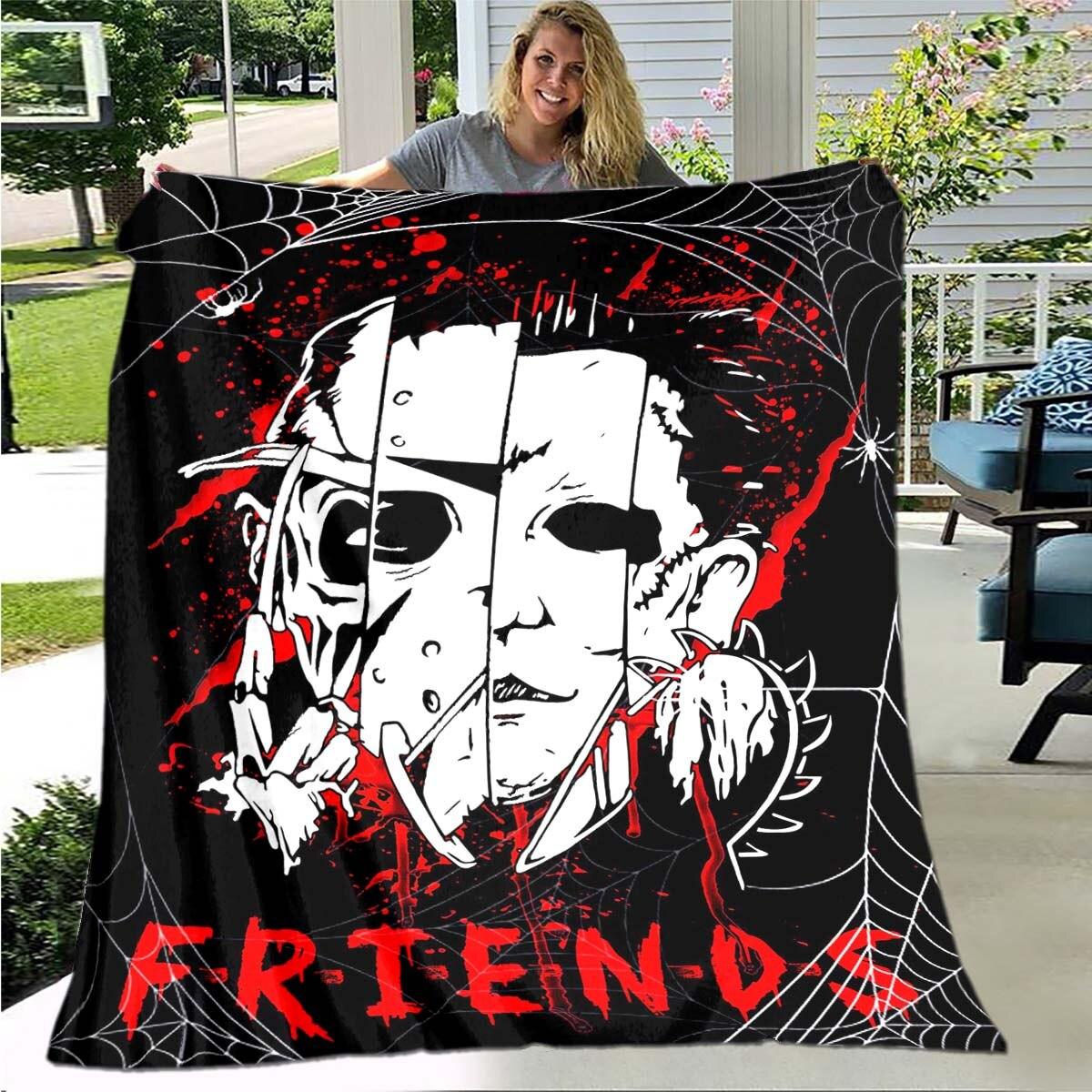 

Halloween Horror Movies Character Hunant House Ковдри Ковдри для ліжок Суперм’яка тепла ковдра Фланелева ковдра 75x90cm