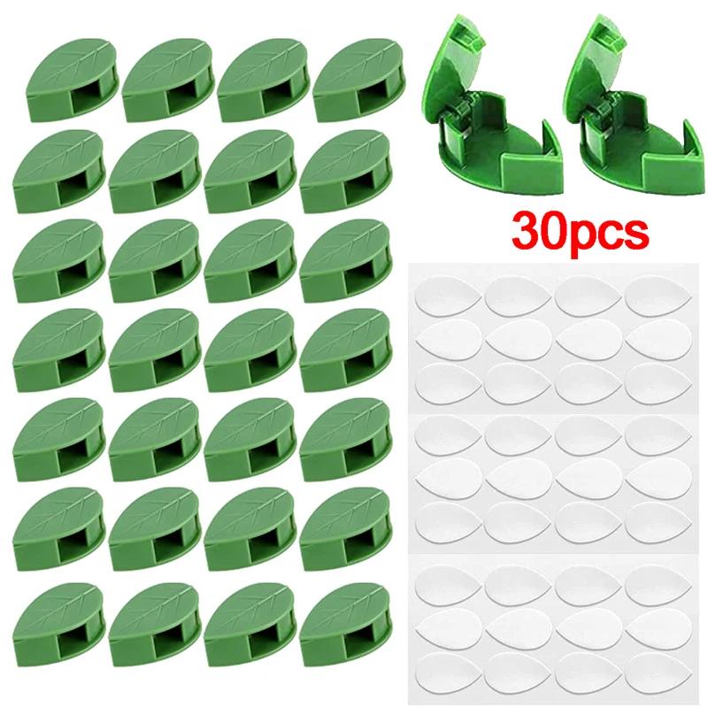 10-30pcs Plant Climbing Wall Fixture Clips Invisible Plant Clips Self-Adhesive Hook Vine Traction Plant Clips Home Garden Decor