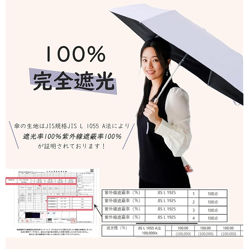 Folding Umbrella Parasol Uv Cut 100 Shading Automatic Open/close Lightweight Umbrella Ladies Umbrella That Can Be Used As a Parasol One Touch Heat
