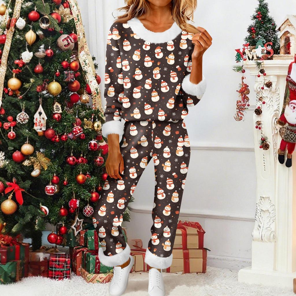 Women's Fashion Casual Homewear Fashion Casual Printed Cardigan Shirt Trousers Set