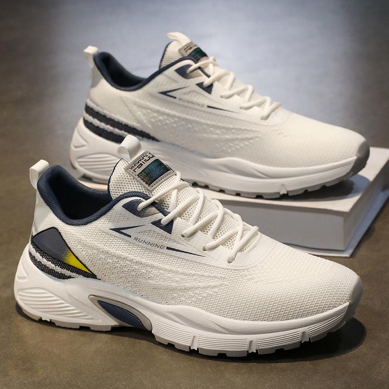 Fashion Men's Mesh Shoes Summer Breathable Soft-soled Non-slip Casual Sports Shoes Outdoor Running Shoes Fashion Student Light Sneakers