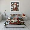 Christmas Santa in Snowy Village Bedding Duvet Cover Set  (1*Duvet Cover 2*Pillowcases, without duvet insert)