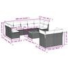 10-teiliges Gartensofa-Set mit Kissen Graues Poly-Rattan