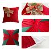 Christmas Cross Bowknot Velvet Cushion Pillow with Filler for Home Couch Sofa