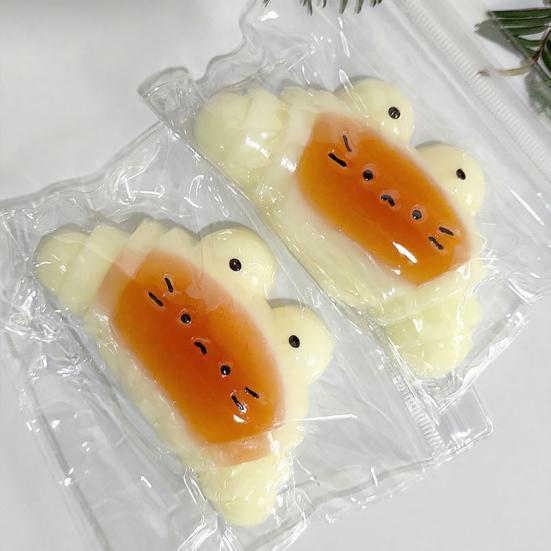 Cartoon Croissant Squeeze Toy Stress Relief Slow Rising Bread Sensory Toy Portable Kids Adults Simulated Food Pinch Fidget Toy