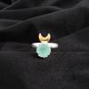 Aqua Chalcedony Ring, 925 Solid Sterling Silver Jewelry, Gemstone Ring, Gift For Her Handmade Dainty Jewelry For Wedding Gift