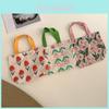Charming Floral Cotton Tote Lunch Bag Adorable Handheld Canvas Bento Bag