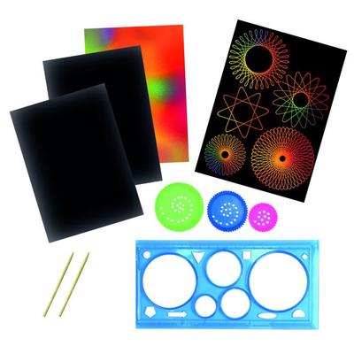 MégaCréa DIY - Children's Kit Scratch Art Rainbow with Spirograph
