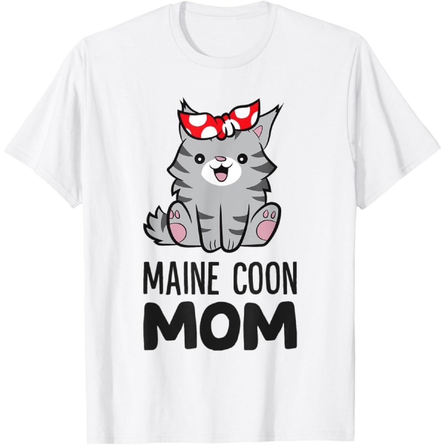 

Maine Coon Mom Cute Maine Coon Cat Men Women Kids T-Shirt XXXXXL білий