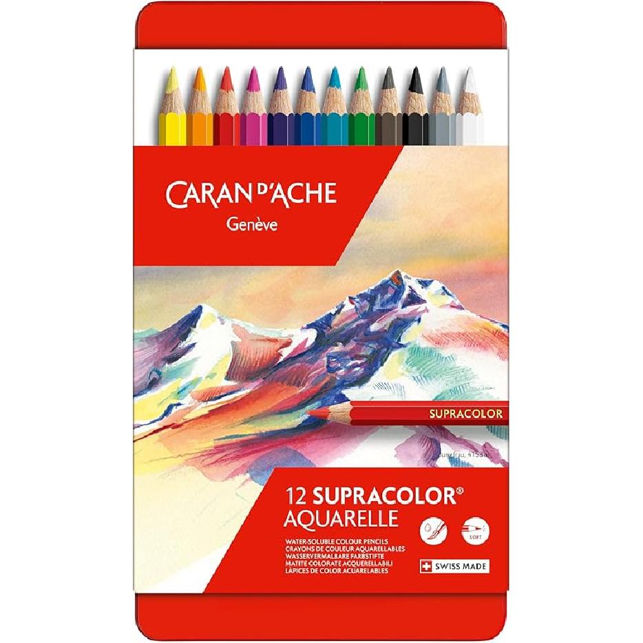 CREATIVE ART MATERIALS Caran D ache Supracolor Metal Box Set Of 18 (3888.318) 12 Count (Pack of 1)