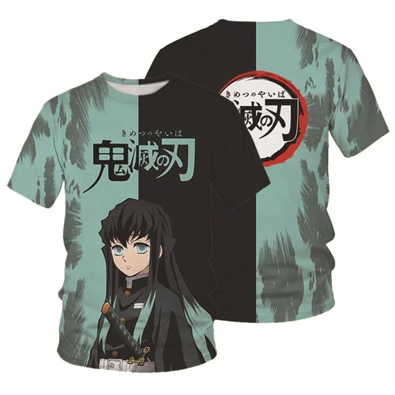 New Style Demon Slayer T Shirt Cartoon Anime Printing Man's Woman's Clothing Short Sleeve In Summer Children's Clothing Short Sleeve