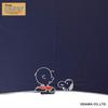 Ogawa Long Heat and Light UV 8 Peanuts Letter Quick Water Black 90066 Women's Parasol, Blocking, 99%+ Protection, Ribs, 50cm, (Navy), Embroidered,