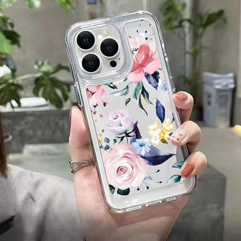 Lotus Flower Transparent Phone Case For iPhone 11 Case iPhone 13 14 12 15 16 Pro Max XR XS X 7 8 Plus SE 2020 Shockproof Cover