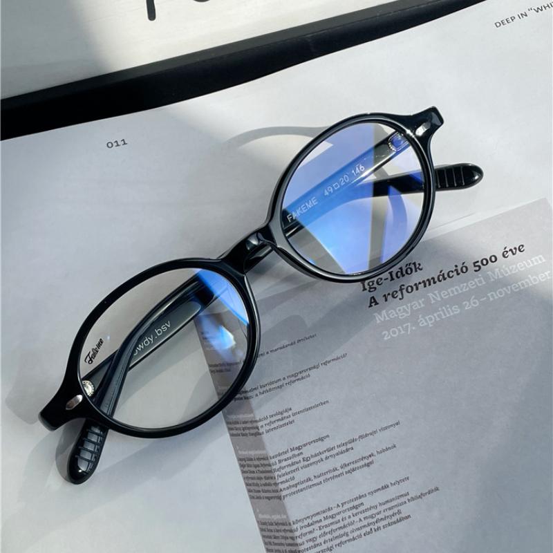 

Anti Blue Light Myopia Glasses Men Artistic Frame Glasses 0 To -4.0 Ultra Light Retro Small Round Frame Myopia Glasses For Women -4.0