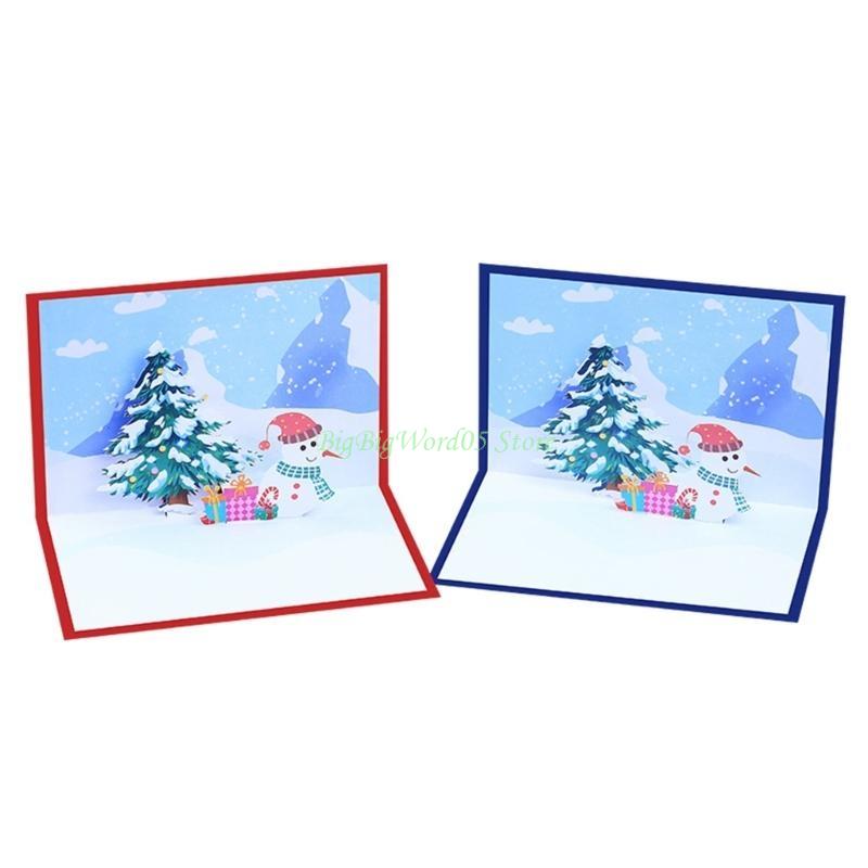 24TE Festive 3D Snowman Card Memorable Gift Family Friend and Loved Ones to the Christmas Season Card Accessory