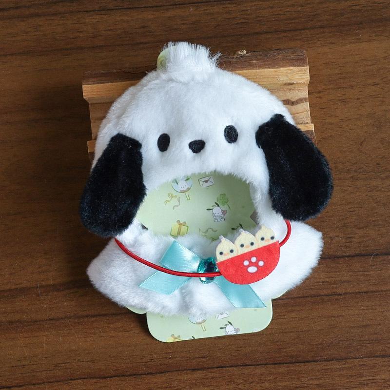 Creative  Cute Melody Kuromi Cinnamoroll 12cm Doll Clothes Cape Headgear Kawaii Pendant Cartoon Ornament Accessories Gift