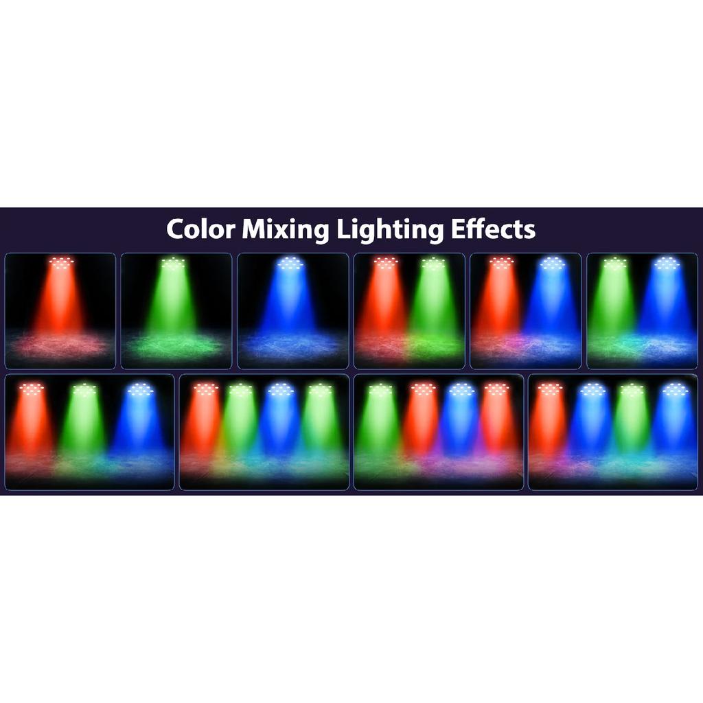 Datewink 2/4PCS Flat Par Lights 36LEDs RGB Stage Lighting Effect DMX512 Control For DJ Disco Church Wedding Party Club Christmas