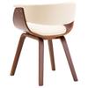 Dining Chairs Set of 4 Cream Colored Bentwood Frame with Faux Leather Upholstery